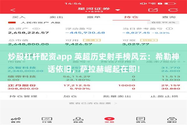炒股杠杆配资app 英超历史射手榜风云：希勒神话依旧，萨拉赫崛起在即！