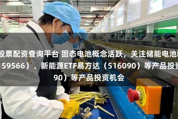 股票配资查询平台 固态电池概念活跃，关注储能电池ETF（159566）、新能源ETF易方达（516090）等产品投资机会