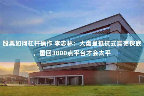 股票如何杠杆操作 李志林：大盘呈抵抗式震荡探底，重回3800点平台才会太平